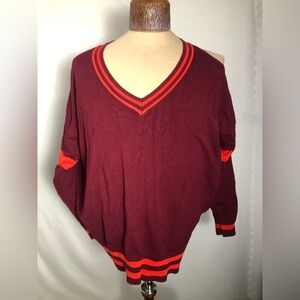 Womens Burgundy Sweater. Medium. Forever 21. Single Mom BreastCancer Fun…